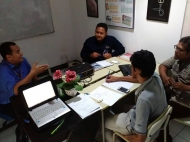 kegiatan rapat YKMM dengan Euro Management yang membahas program teknis kerjasama bimbel dan program beasiswa sejuta Habibie